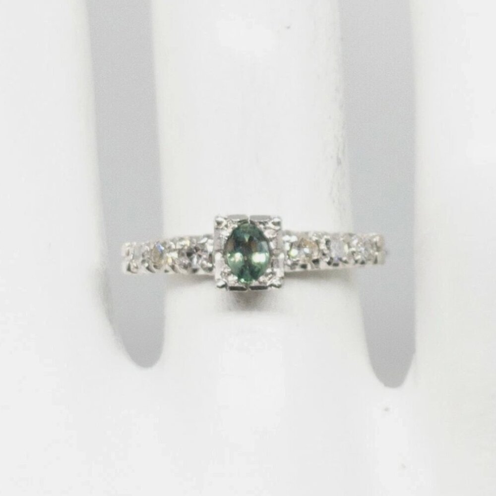 Vintage.50ct Natural Alexandrite Diamond Platinum Wedding Ring